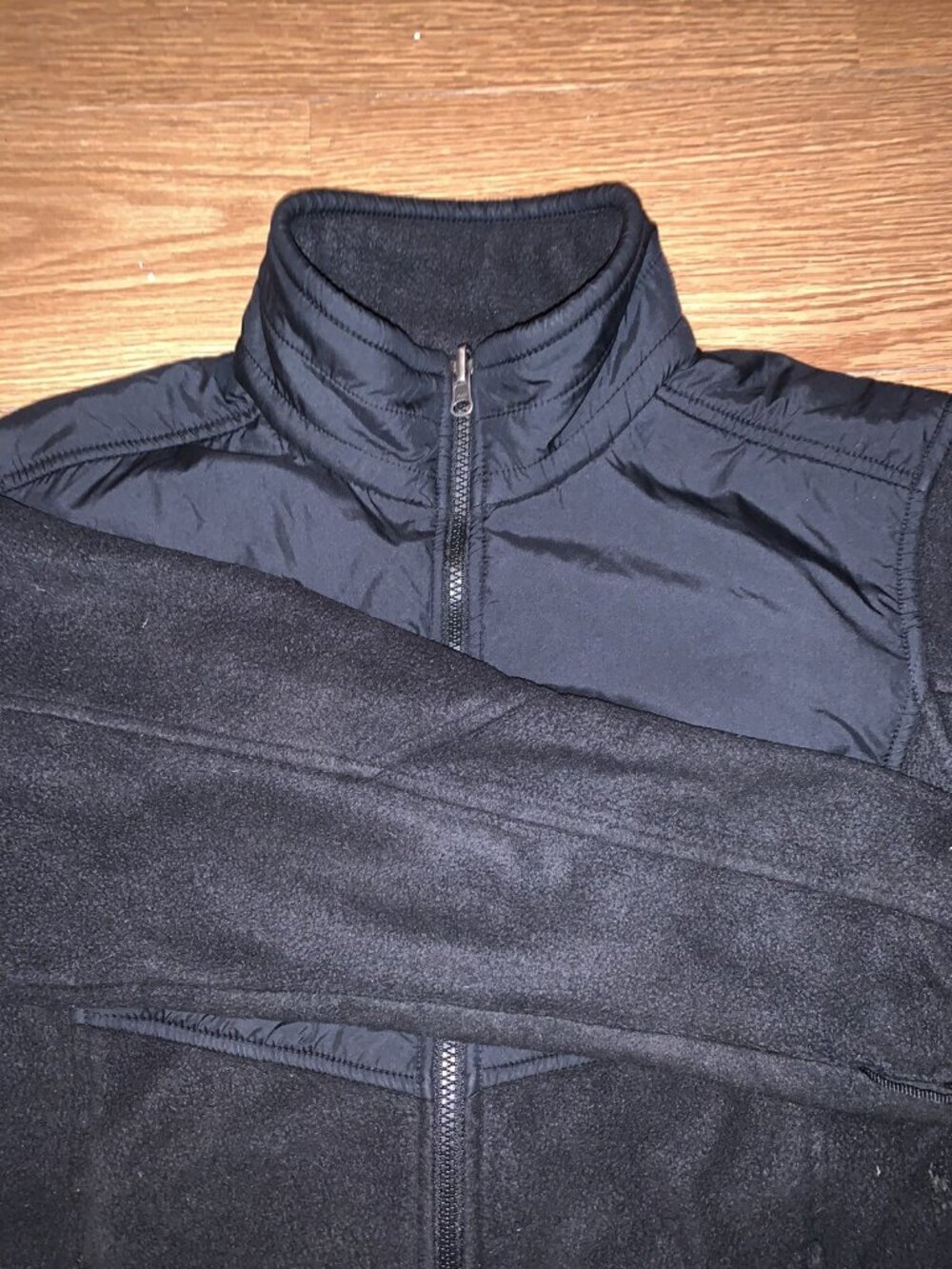 Columbia Fleece Nylon Windbreaker Jacket Men’s Large Black Full Zip - Picture 1 of 9